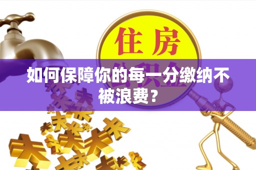 茂县如何保障你的每一分缴纳不被浪费？