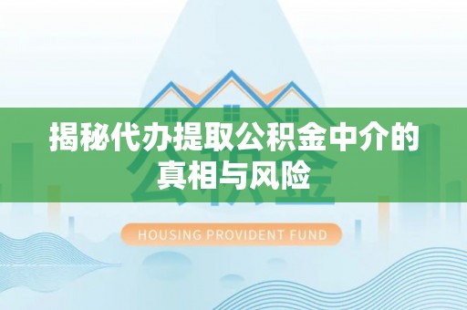 茂县揭秘代办提取公积金中介的真相与风险