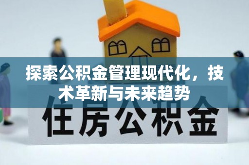 茂县探索公积金管理现代化，技术革新与未来趋势