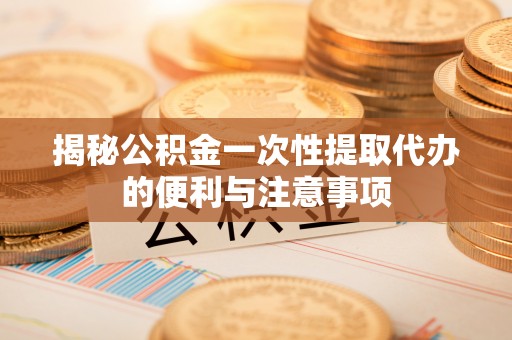 茂县揭秘公积金一次性提取代办的便利与注意事项
