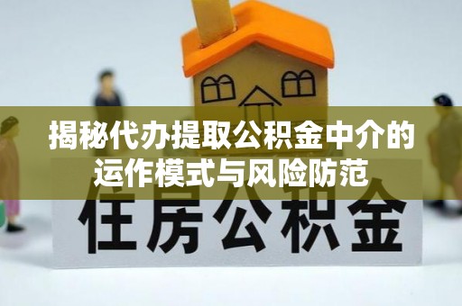 茂县揭秘代办提取公积金中介的运作模式与风险防范