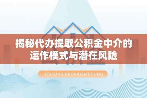 茂县揭秘代办提取公积金中介的运作模式与潜在风险