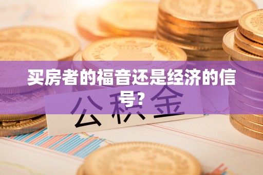 茂县买房者的福音还是经济的信号？