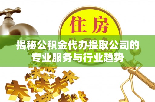茂县揭秘公积金代办提取公司的专业服务与行业趋势